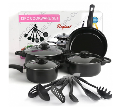 SET DE OLLAS Y JUEGO DE UTENCILIOS DE COCINA 13PZ