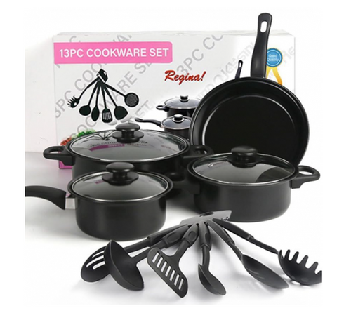 SET DE OLLAS Y JUEGO DE UTENCILIOS DE COCINA 13PZ