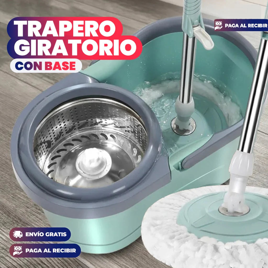 TRAPEADOR GIRATORIO PLASTICO CON BASE DE ALUMINIO